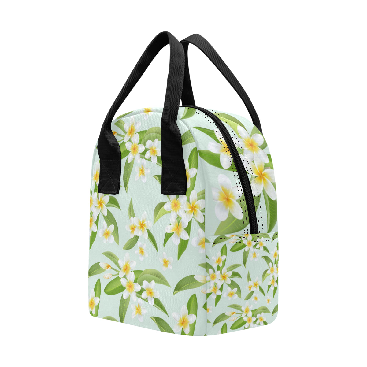 Yellow Plumeria Pattern Print Design PM024 Insulated Lunch Bag