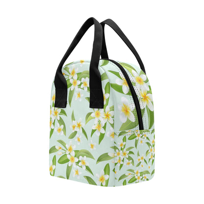Yellow Plumeria Pattern Print Design PM024 Insulated Lunch Bag