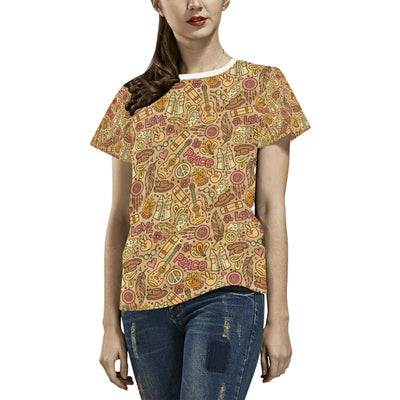 Hippie Print Design LKS305 Women's  T-shirt