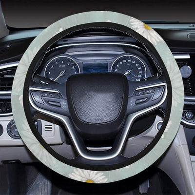 Daisy Pattern Print Design DS012 Steering Wheel Cover with Elastic Edge