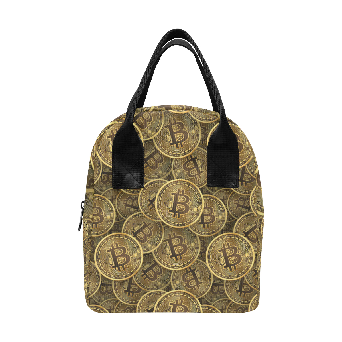 Bitcoin Pattern Print Design DO01 Insulated Lunch Bag