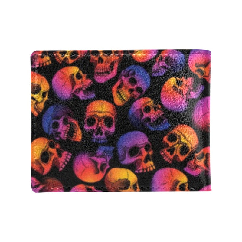 Skull Multicolor Print Design LKS3011 Men's ID Card Wallet