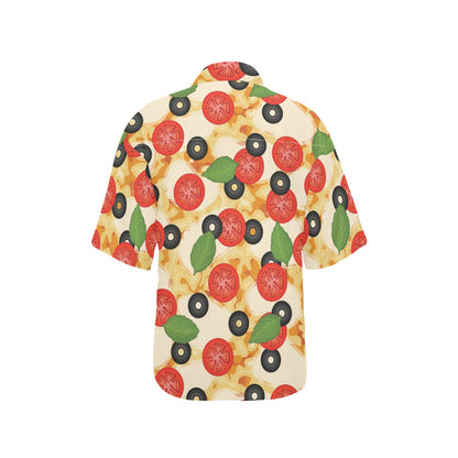 Pizza Pattern Print Design A05 Women's Hawaiian Shirt