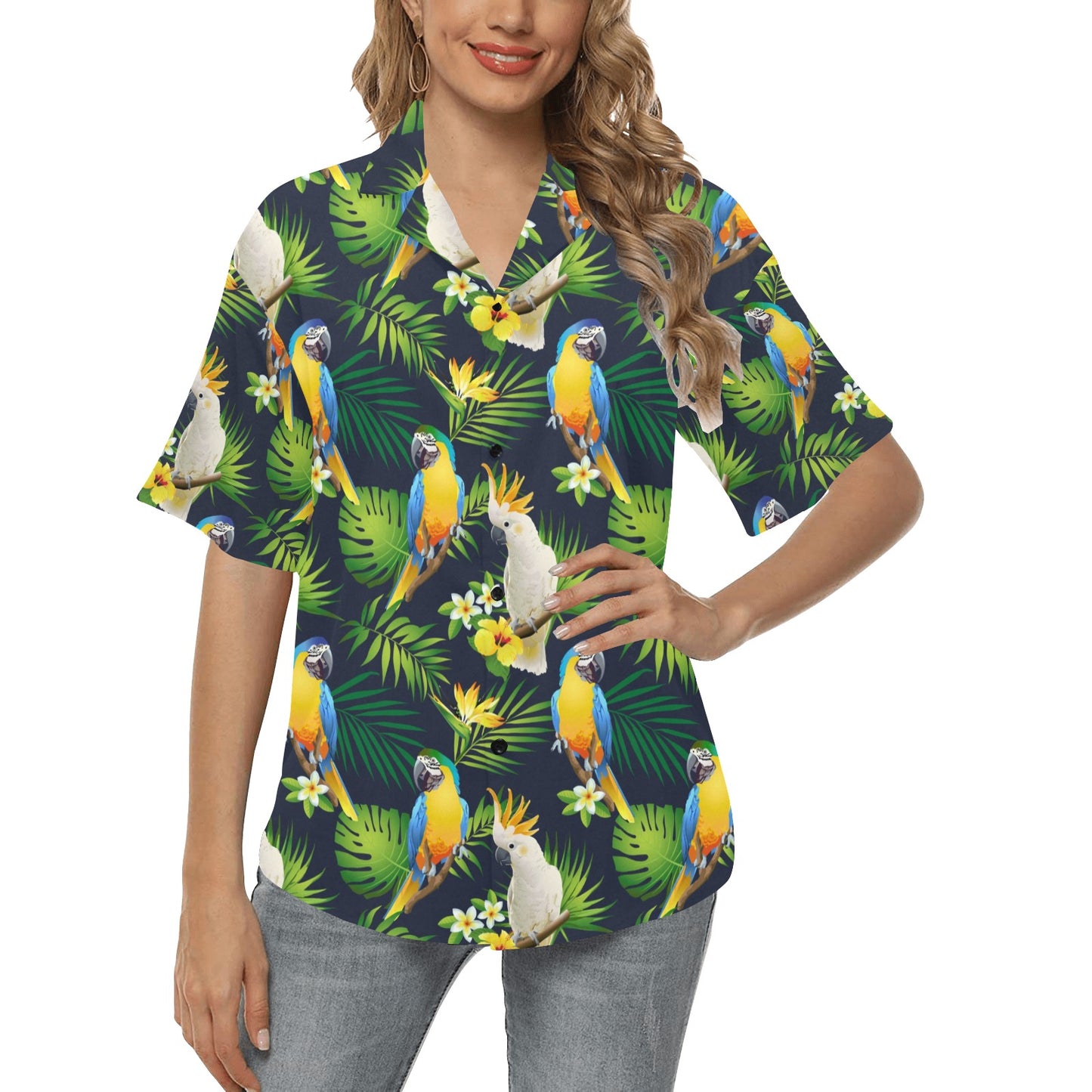 Parrot Pattern Print Design A03 Women's Hawaiian Shirt