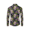 lotus Embroidered Pattern Print Design LO06 Men's Long Sleeve Shirt