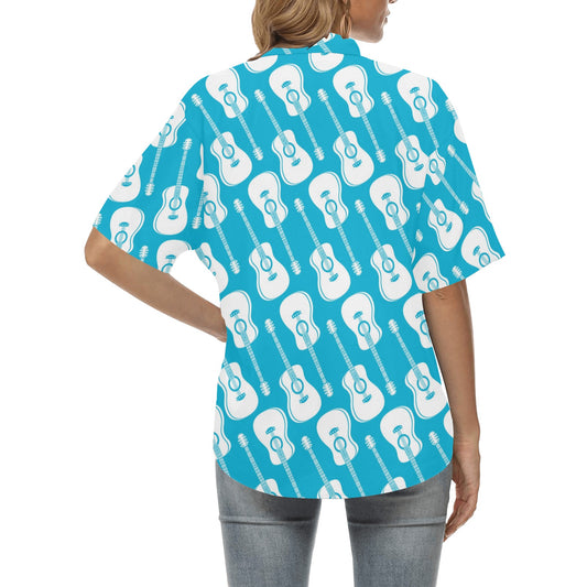 Acoustic Guitar Print Design LKS404 Women's Hawaiian Shirt