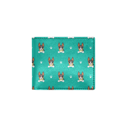 Basenji Pattern Print Design 03 Men's ID Card Wallet