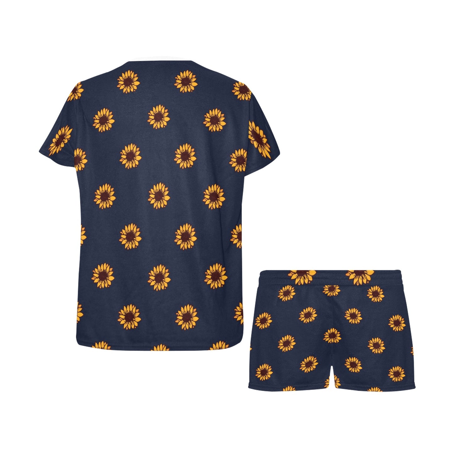 Sunflower Print Design LKS304 Women's Short Pajama Set
