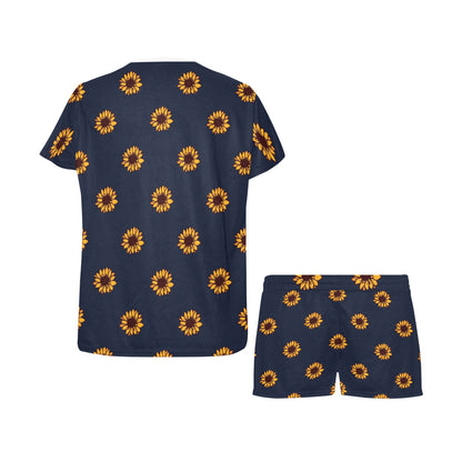Sunflower Print Design LKS304 Women's Short Pajama Set