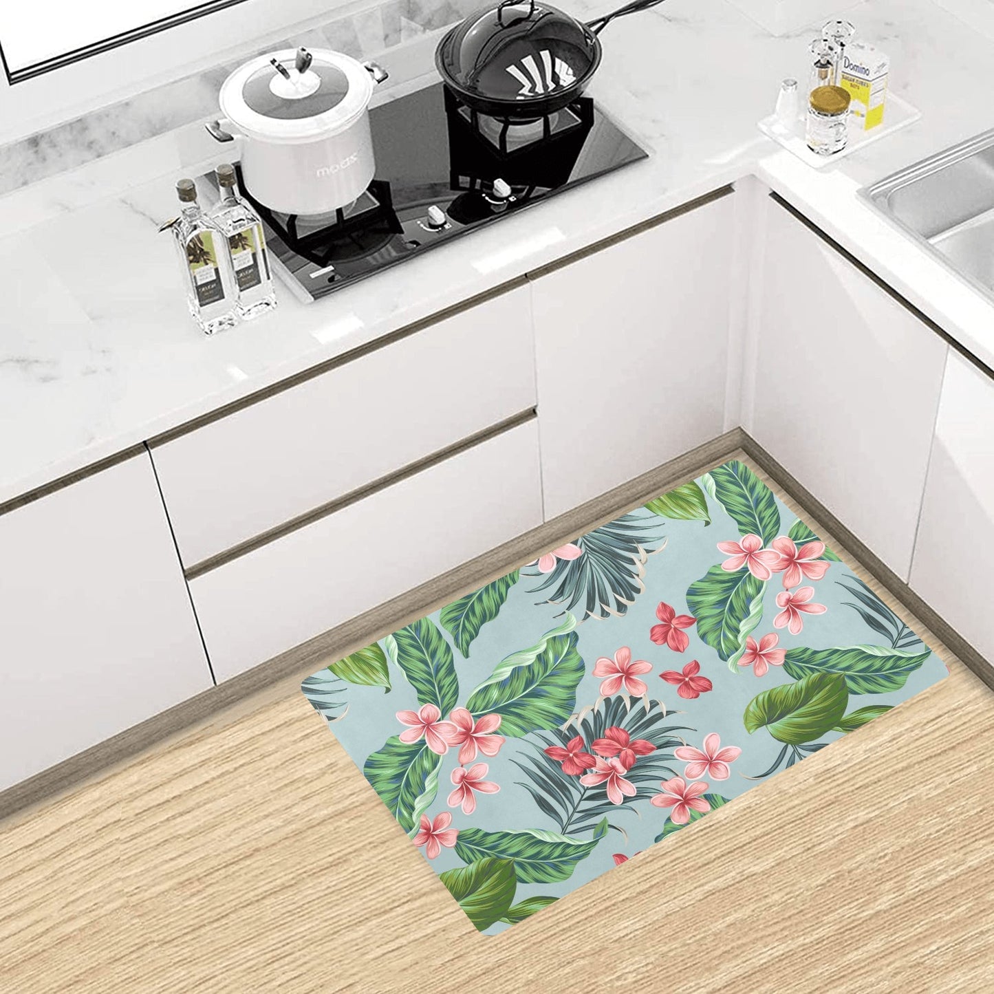 Plumeria Pattern Print Design PM027 Kitchen Mat