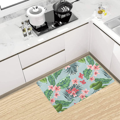 Plumeria Pattern Print Design PM027 Kitchen Mat