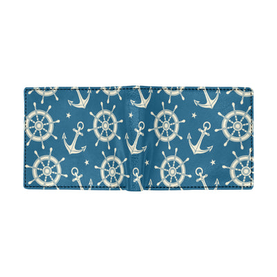 Anchor Pattern Print Design 01 Men's ID Card Wallet