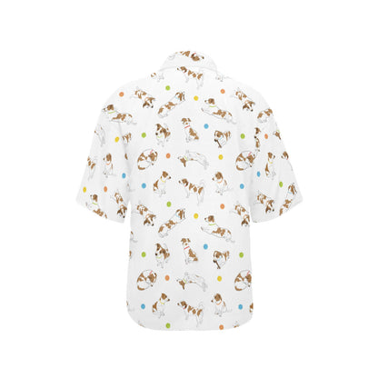 Russell Terriers With Balls Print Design LKS307 Women's Hawaiian Shirt