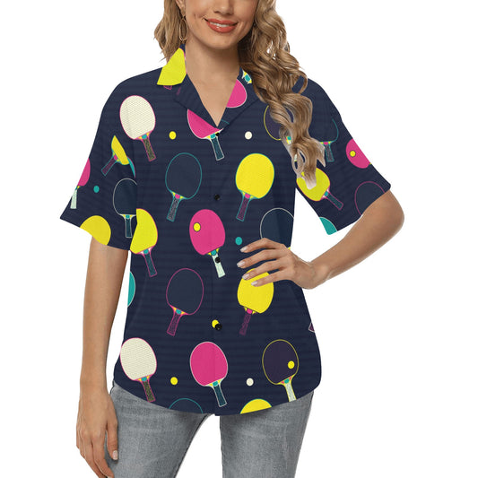 Ping Pong Pattern Print Design A04 Women's Hawaiian Shirt