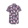 Donut Unicorn Pattern Print Design DN011 Men's Short Sleeve Button Up Shirt