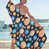 Planet Colorful Print Design LKS301 Beach Towel 32" x 71"