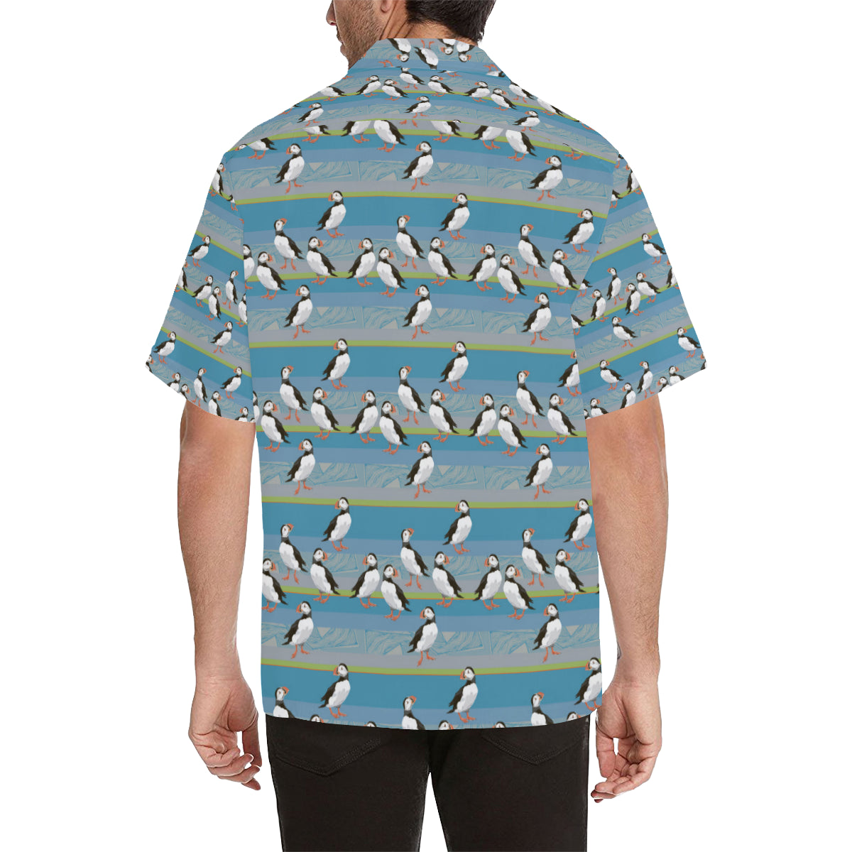 Puffin Pattern Print Design A01 Men's Hawaiian Shirt