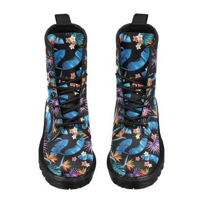 Tropical Flower Pattern Print Design TF018 Women's Boots