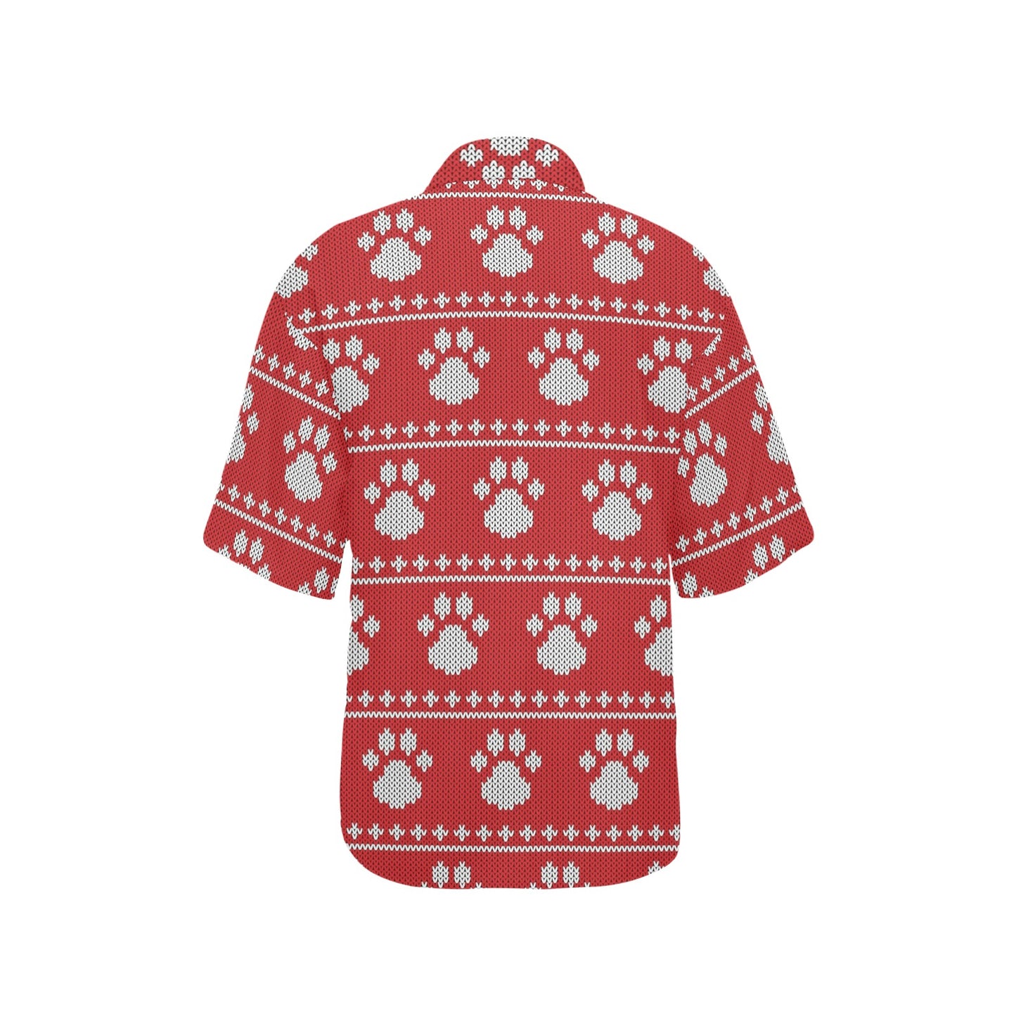 Knit Paw Pattern Print Design 03 Women's Hawaiian Shirt