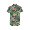 Bird Of Paradise Pattern Print Design BOP09 Men's Short Sleeve Button Up Shirt