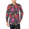 Hibiscus Pattern Print Design HB014 Men's Long Sleeve Shirt