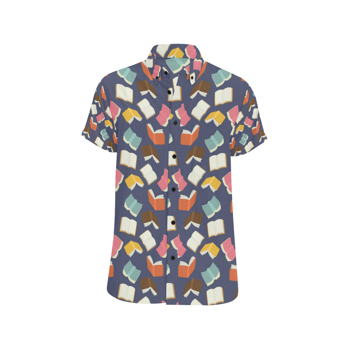 Book Pattern Print Design 01 Men's Short Sleeve Button Up Shirt