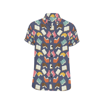 Book Pattern Print Design 01 Men's Short Sleeve Button Up Shirt