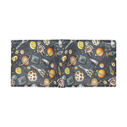 Space Pattern Print Men's ID Card Wallet