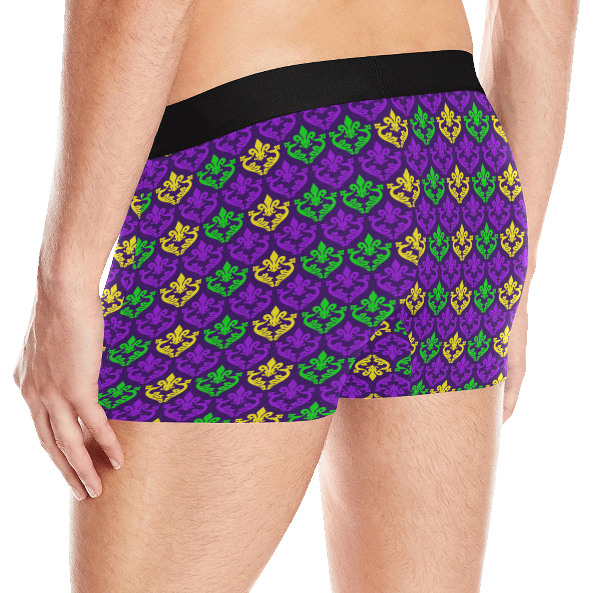 Mardi Gras Pattern Print Design 02 Men's Boxer Briefs