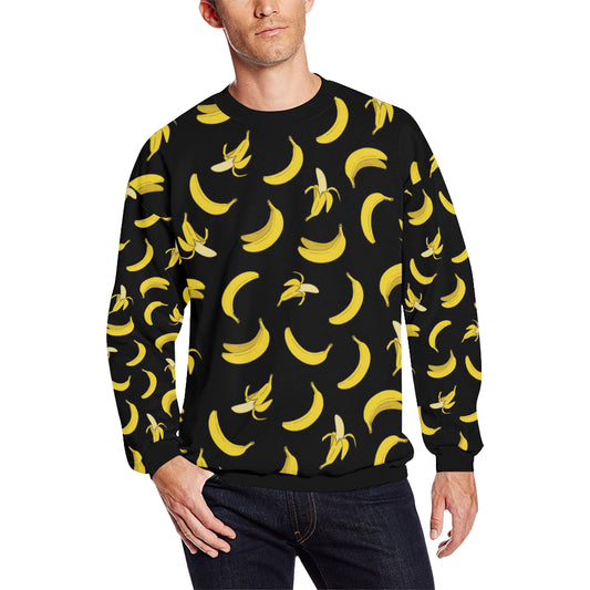 Banana Pattern Print Design BA05 Men Long Sleeve Sweatshirt