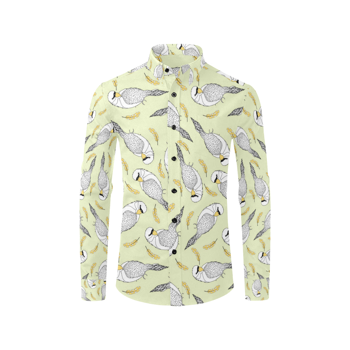 Parakeet Pattern Print Design A03 Men's Long Sleeve Shirt