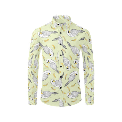 Parakeet Pattern Print Design A03 Men's Long Sleeve Shirt