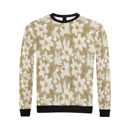 Lily Pattern Print Design LY07 Men Long Sleeve Sweatshirt
