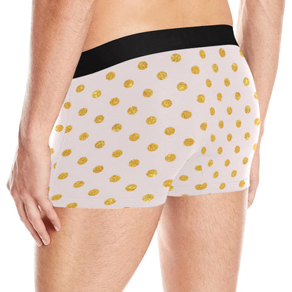 Polka Dot Gold Pink Pattern Print Design 01 Men's Boxer Briefs