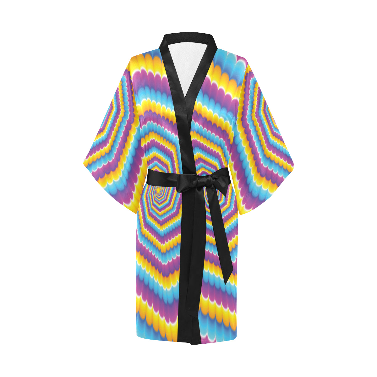 Optical illusion Pattern Print Design A04 Women's Short Kimono