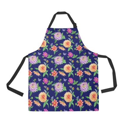 Dahlia Pattern Print Design DH010 Apron with Pocket