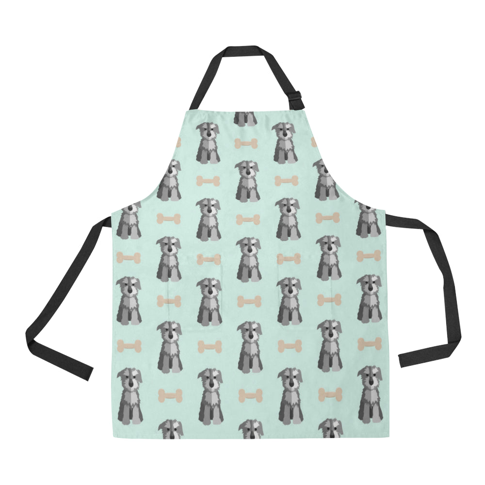 Schnauzers Pattern Print Design A03 Apron with Pocket