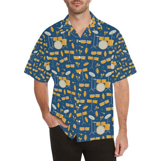 Drum Set Pattern Print Design 03 Men's Hawaiian Shirt