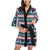 Reindeer Pattern Print Design 03 Women's Short Kimono