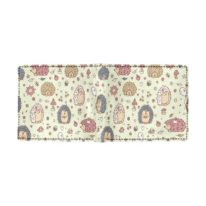 Hedgehog Cute Pattern Print Design 01 Men's ID Card Wallet