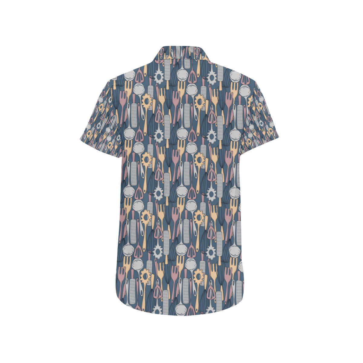 Cooking Kitchen Tools Pattern Print Design 05 Men's Short Sleeve Button Up Shirt