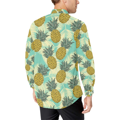 Pineapple Pattern Print Design PP03 Men's Long Sleeve Shirt