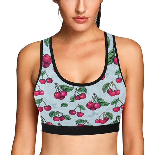 Cherry Pattern Print Design CH01 Sports Bra