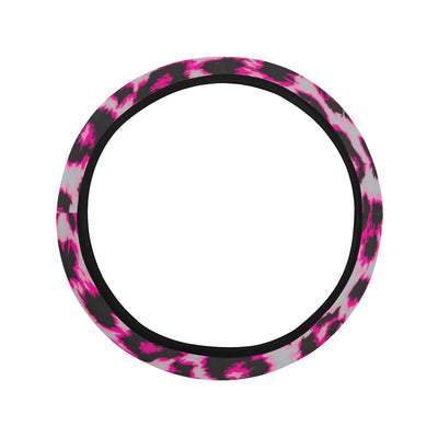 Leopard Pattern Print Design 02 Steering Wheel Cover with Elastic Edge