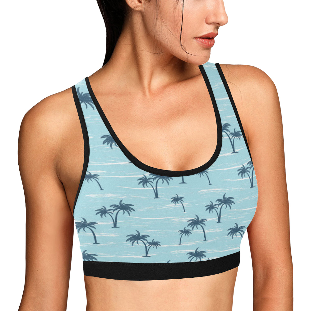 Palm Tree Pattern Print Design PT04 Sports Bra