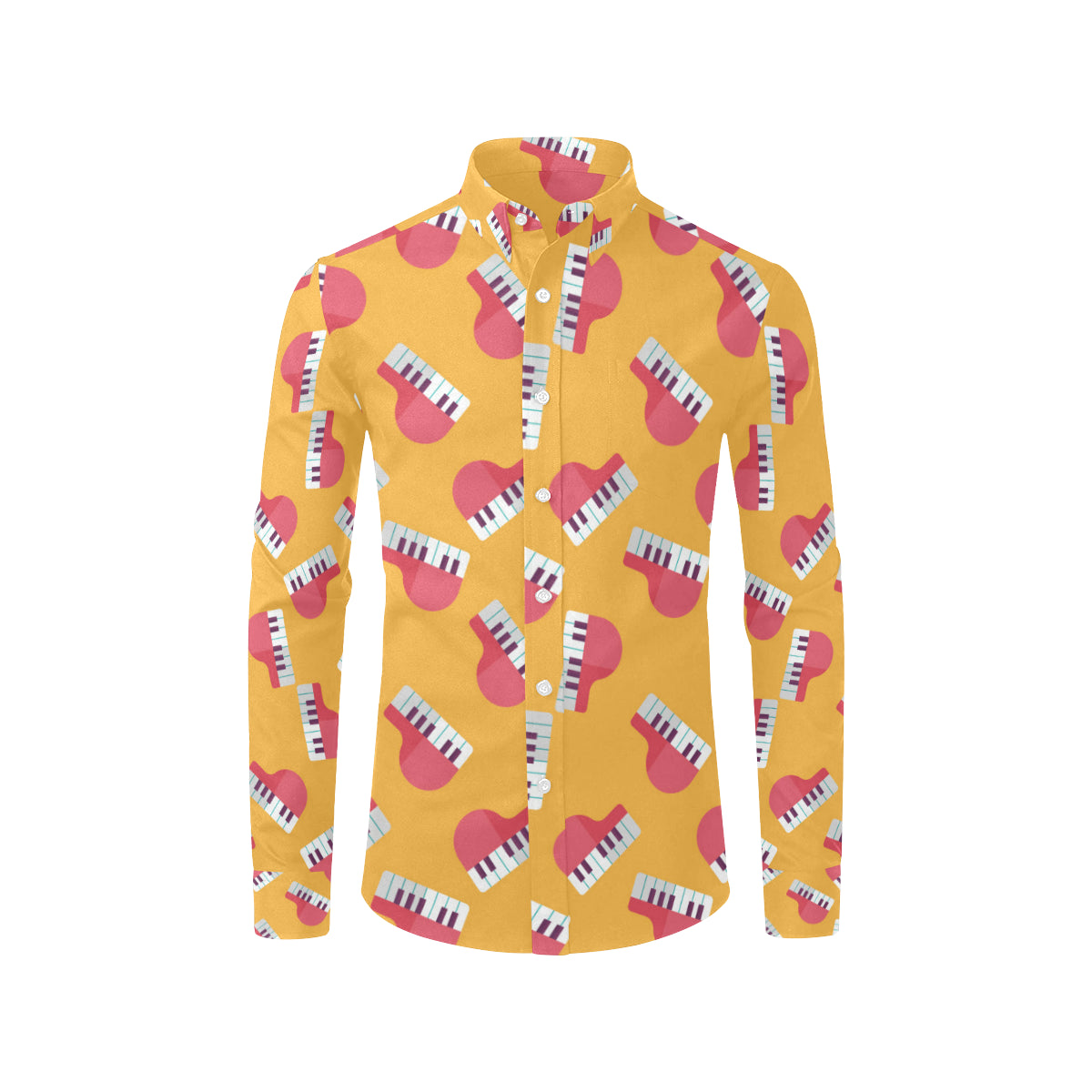 Piano Pattern Print Design 02 Men's Long Sleeve Shirt