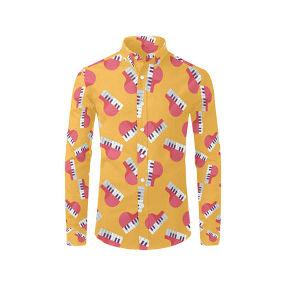 Piano Pattern Print Design 02 Men's Long Sleeve Shirt
