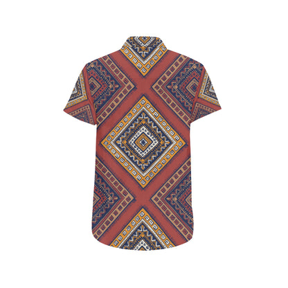 Native Pattern Print Design A06 Men's Short Sleeve Button Up Shirt