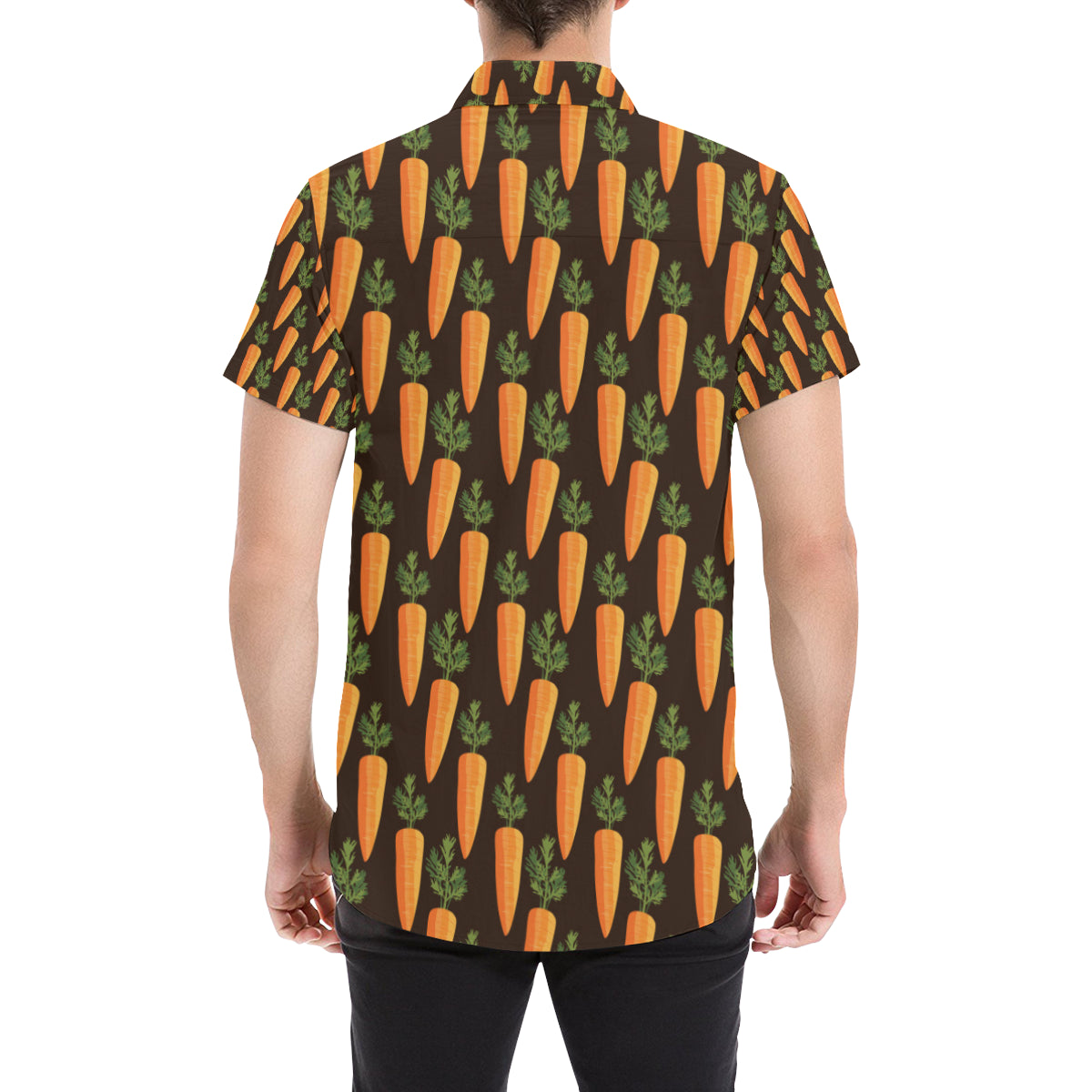 Carrot Pattern Print Design 06 Men's Short Sleeve Button Up Shirt