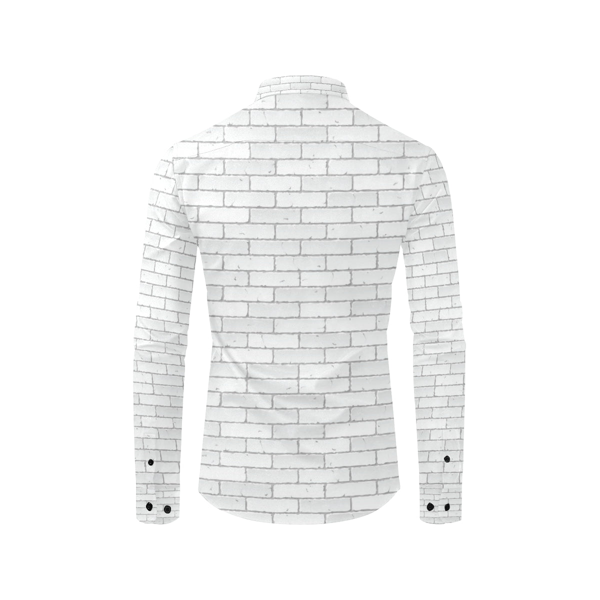 Brick White Pattern Print Design 03 Men's Long Sleeve Shirt